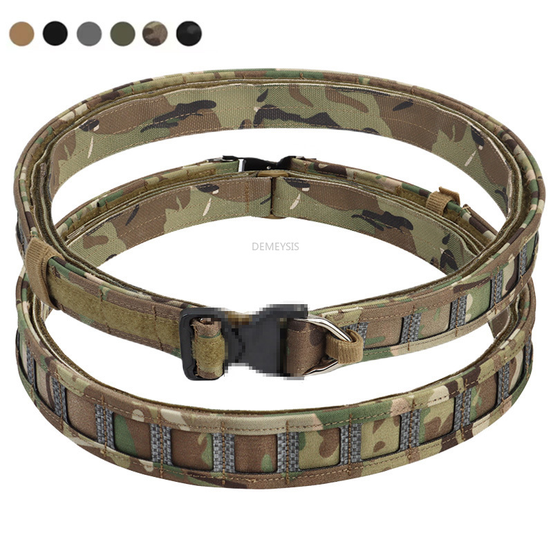 Tactical Combat Belt Quick Release Buckle - 3-in-1 taktische Taillengürtel, robust, für Jagd,