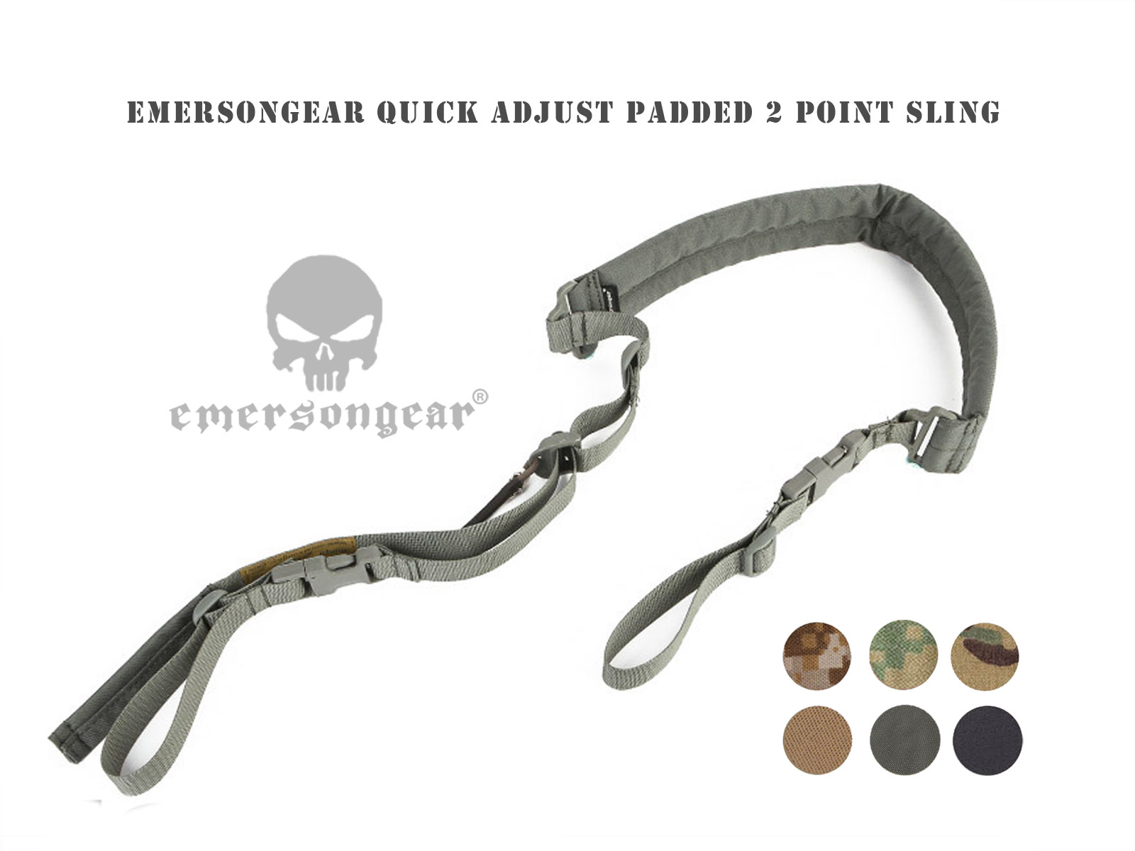 Tactical Sling 2 Point Quick Adjust Rifle - Emersongear Taktischer 2-Punkt-Gewehrriemen Schnell Verstellbarer Gepolsterter