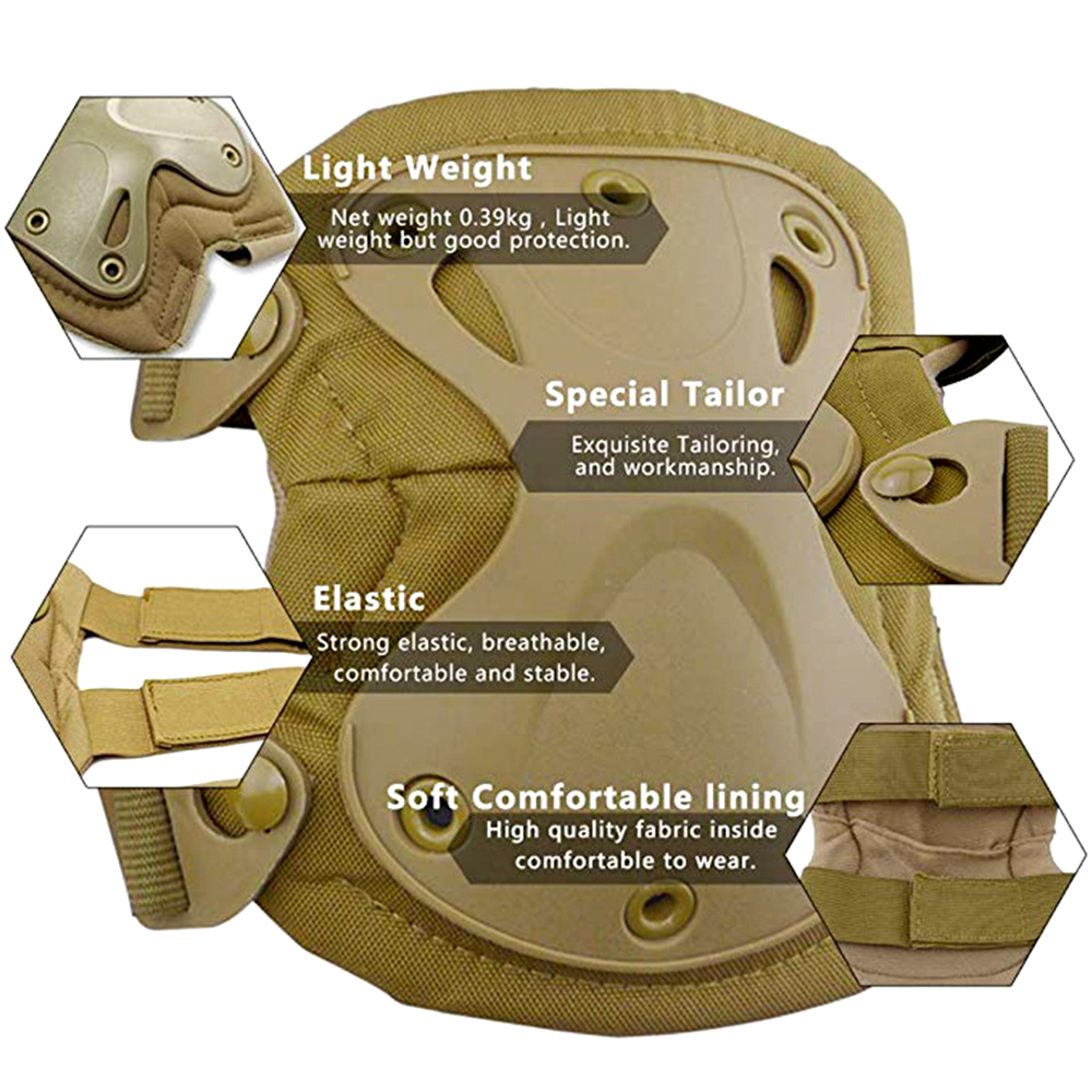 4-teiliges taktisches Knie- un – Combat Knee Pads Elbow Pads Set Military Bewertung und Preis